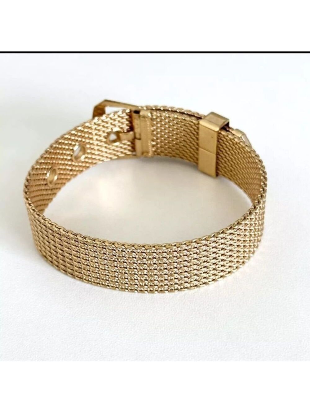 Avon Vintage Avon Gold Tone Mesh Belt Buckle Adjustable Bracelet 6" - 7"